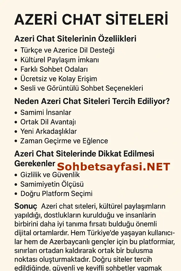 Azeri Chat Siteleri